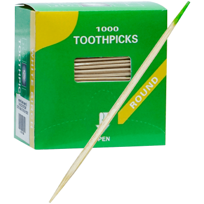 Scobitori ambalate individual din bambus 6.5 cm, 1000 buc, Adison